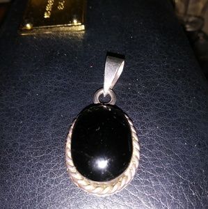 Onyx silver pendant